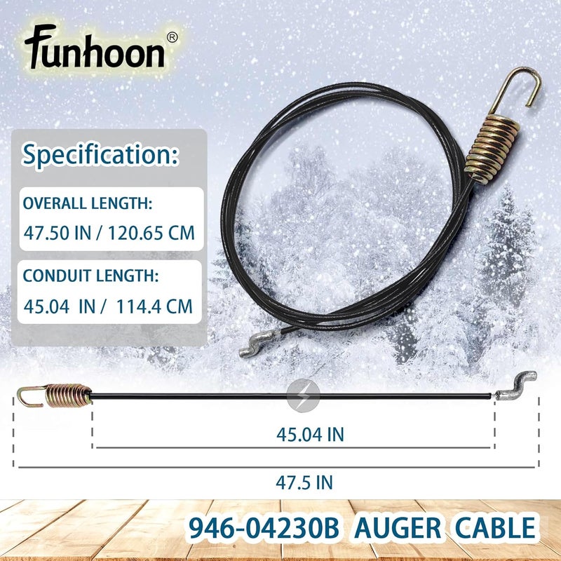Funhoon 946-04230B Auger Clutch Cable for Cub Cadet Craftsman MTD Yard Machines Troy-Bilt Columbia White Outdoor Snow Blowers Replaces 746-04230 746-04230A 746-04230B 946-04230 946-04230A - Image 2